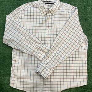 Tommy Hilfiger White Shirt with Blue and Red Checks Men’s Size Xl